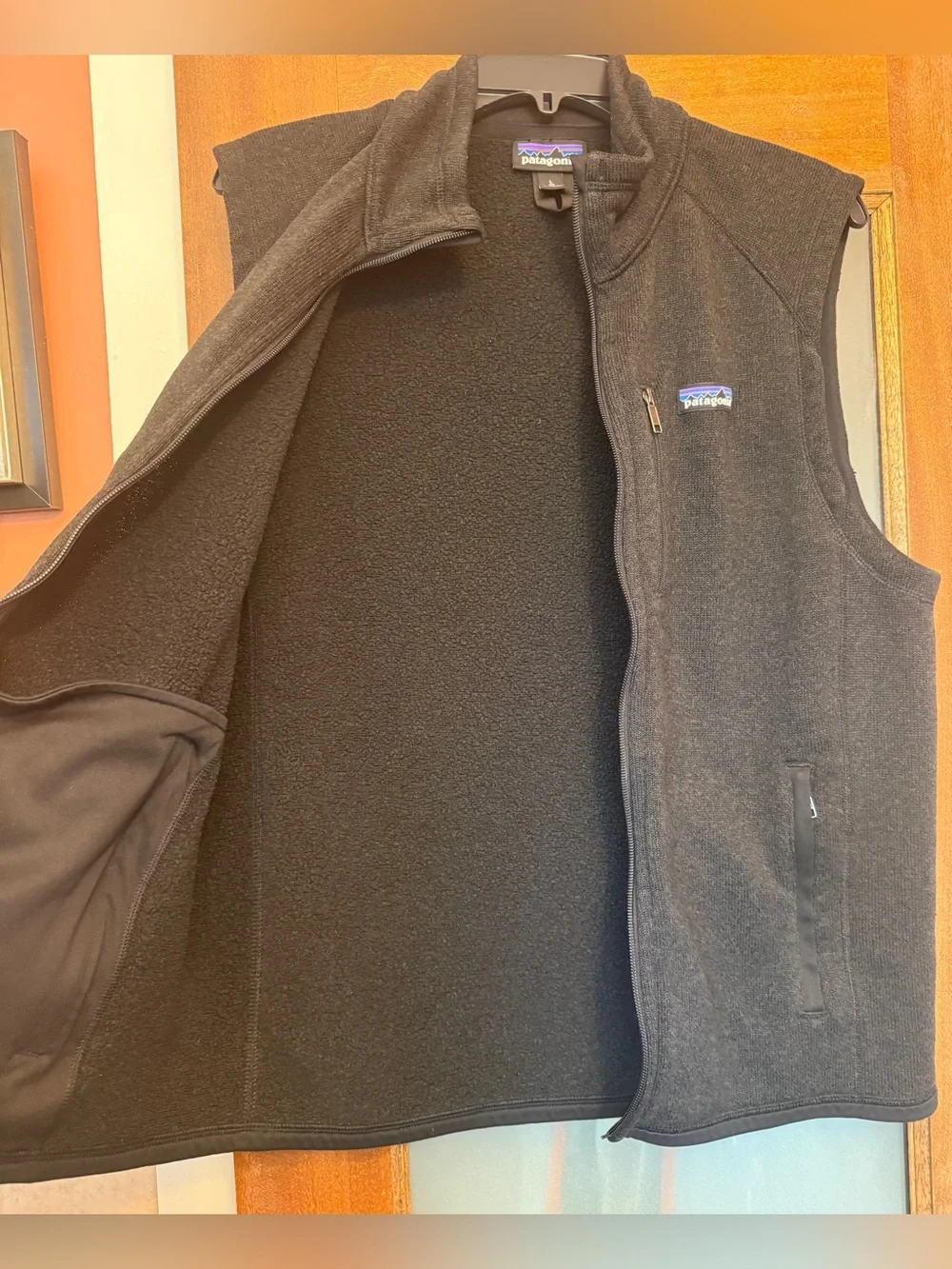 Patagonia Men’s Better Sweater Full-Zip Fleece Vest Black/Dark Grey Outdoor Lge